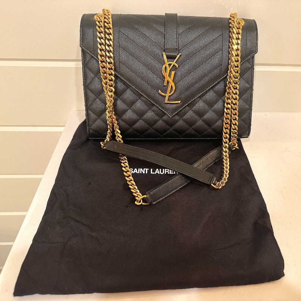 Saint Laurent- Medium YSL Envelope Chain Shoulder Bag